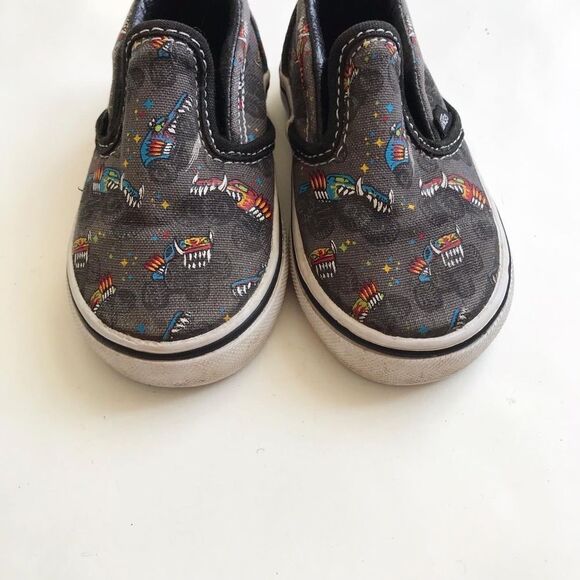 Vans monster truck print slip on shoes GUC - visible wear  size 4-5 toddler - Picture 2 of 10
